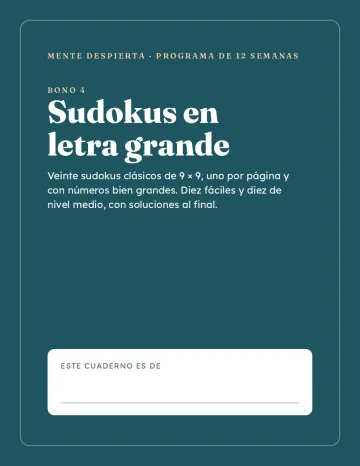 Tapa del bono Sudokus en letra grande
