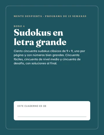 Tapa del bono Sudokus en letra grande
